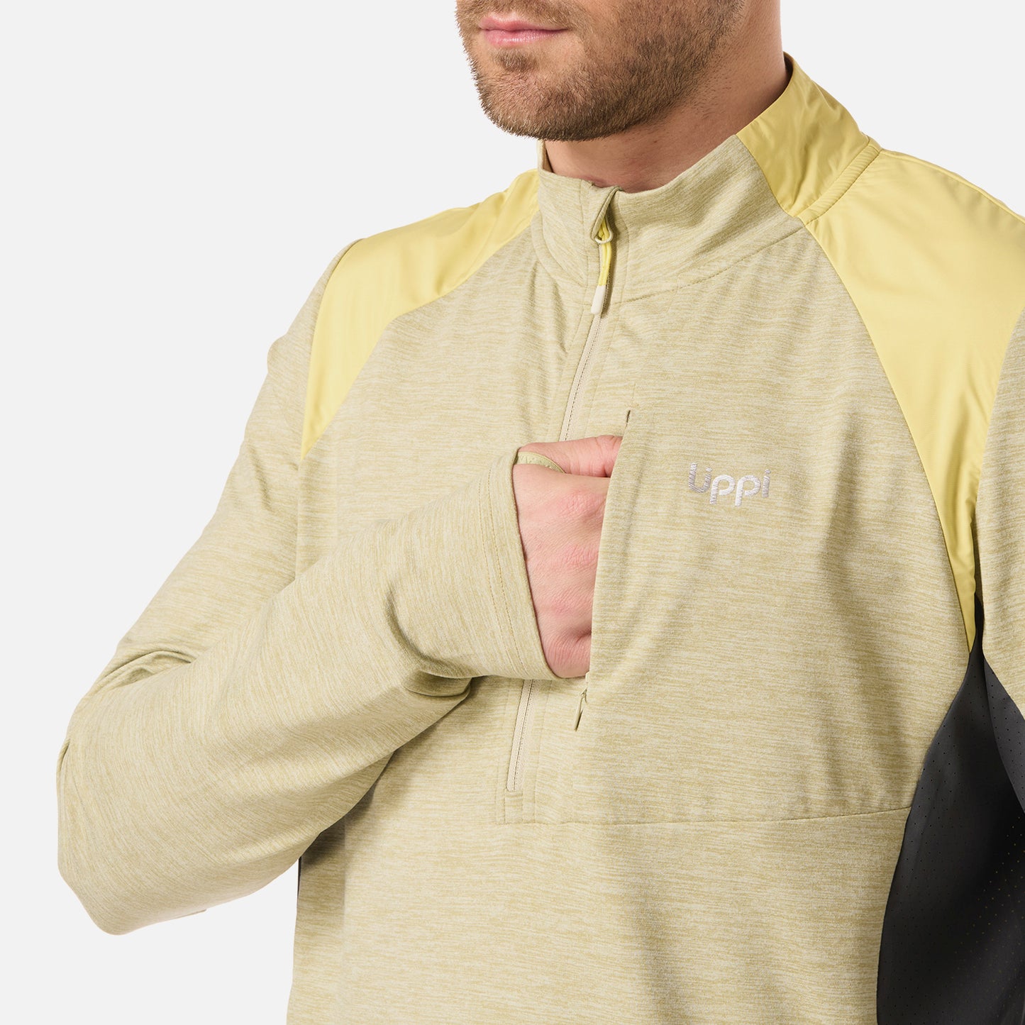 Polerón Hombre Egger 1/4 Zip Verde Manzana Lippi