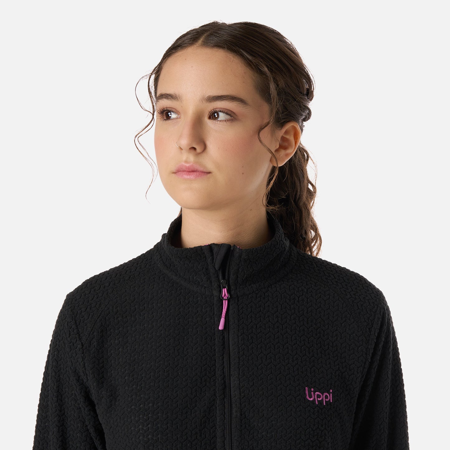 Polerón Teen Girl Mild Nano-F 1/4 Zip Negro Lippi