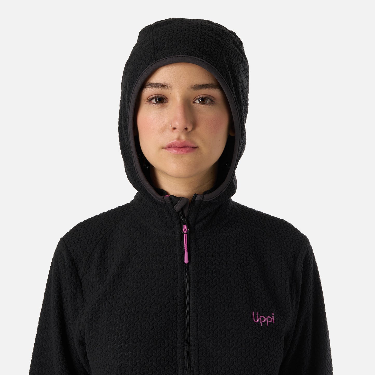 Polerón Teen Girl Mild Nano-F 1/4 Zip Hoody Negro Lippi