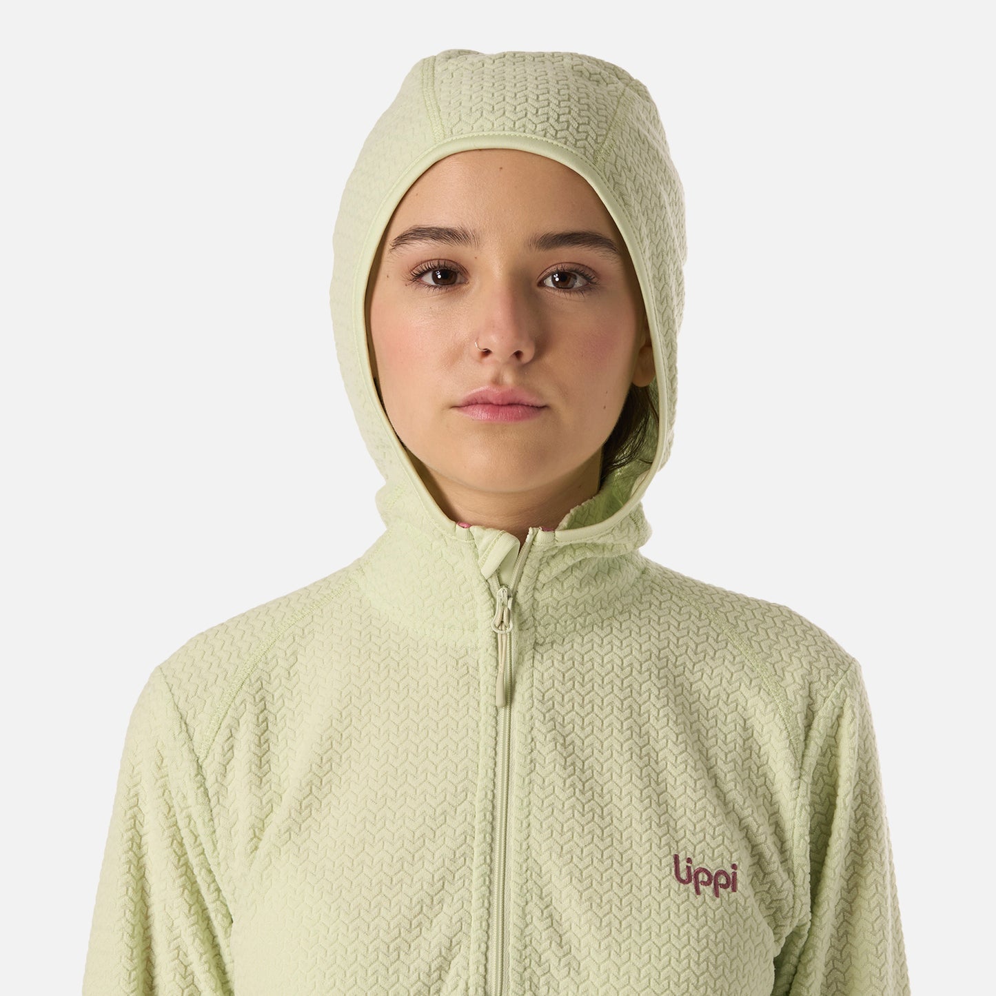 Polerón Teen Girl Mild Nano-F 1/4 Zip Hoody Gris Claro / Verde Agua Lippi