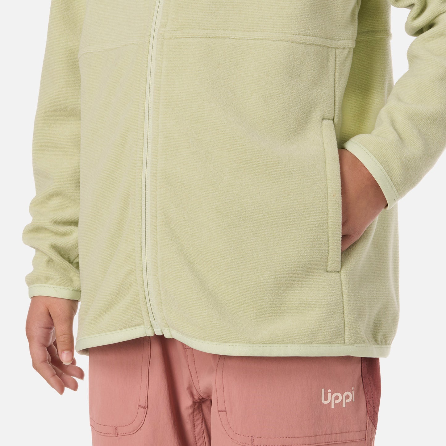Polar Niña Stripes Nano-F Full Zip Gris Claro / Verde Agua Lippi