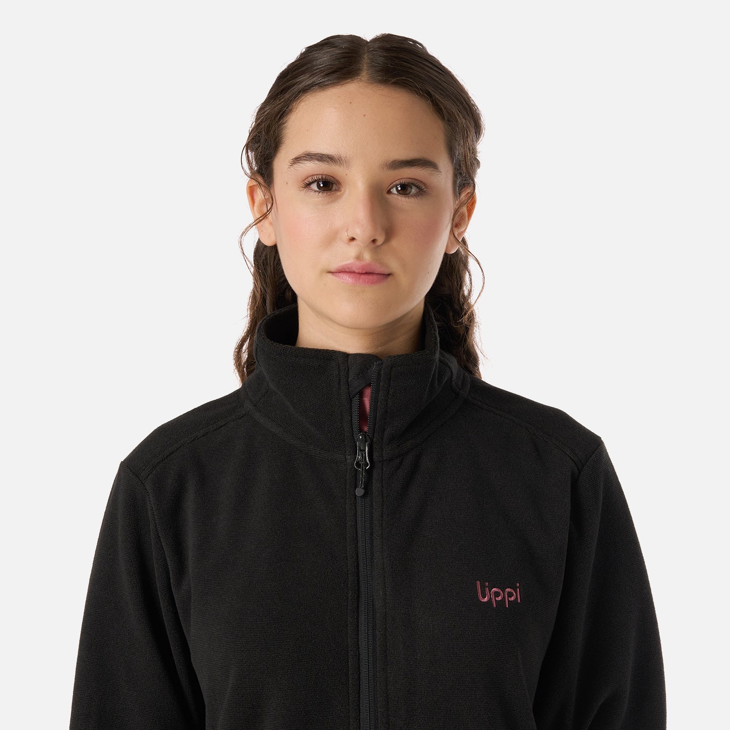 Polar Teen Girl Stripes Nano-F Full Zip Negro Lippi