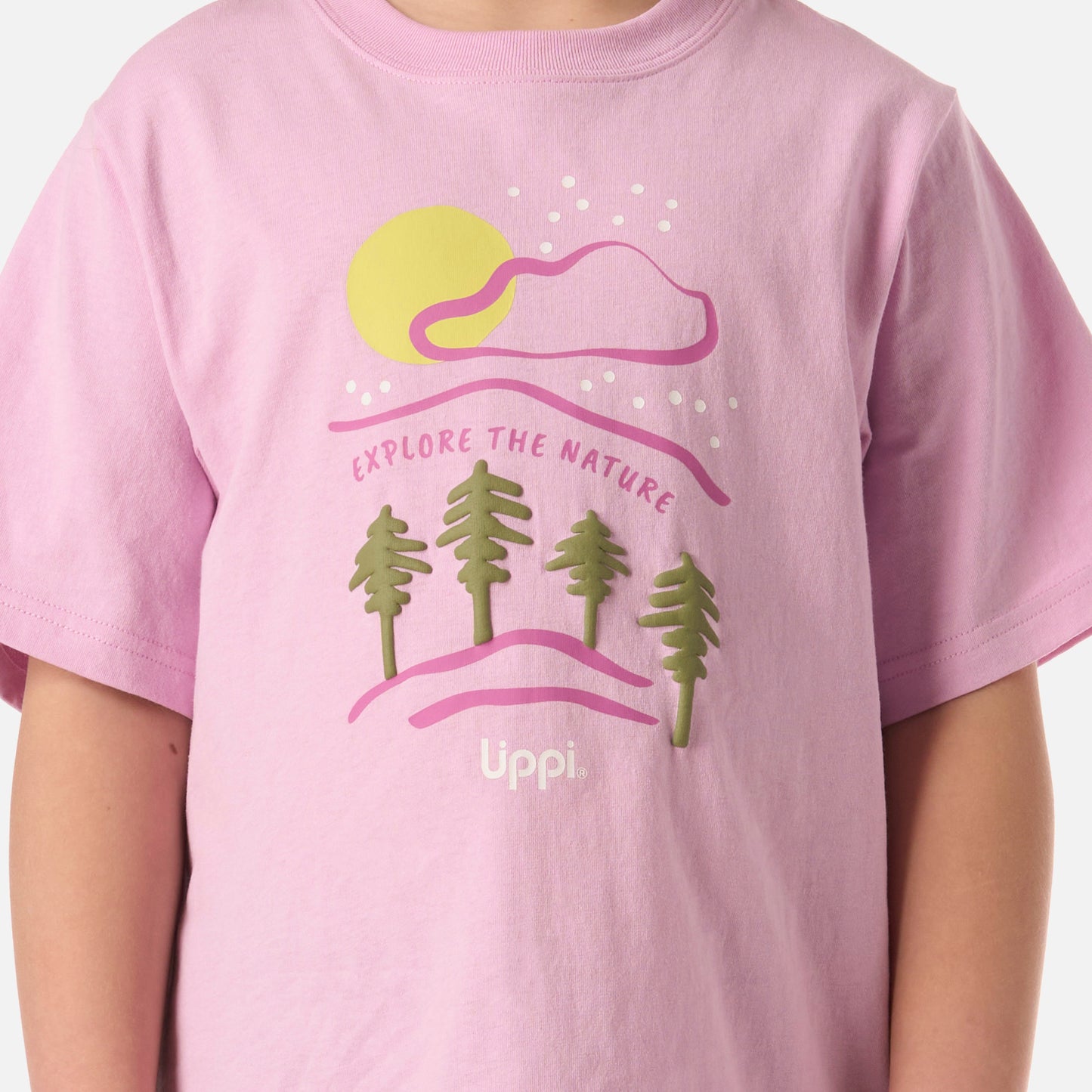 Polera Niña Explore Oversize T-Shirt Rosa Lippi