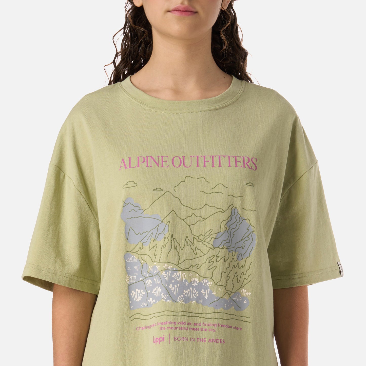 Polera Teen Girl Freedom Oversize T-Shirt Verde manzana Lippi