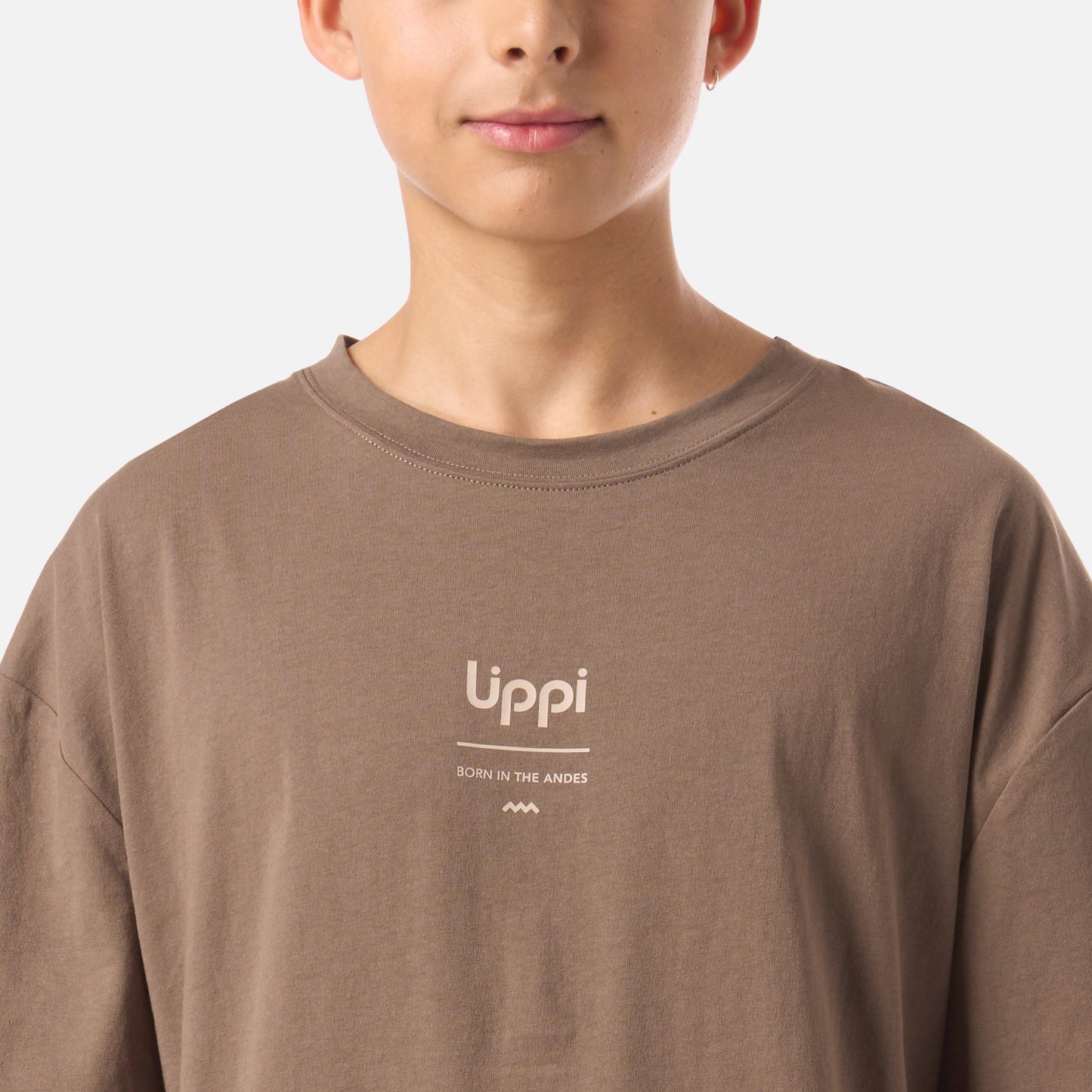 Polera Teen Boy Mountain Trip Oversize T-Shirt Café Lippi