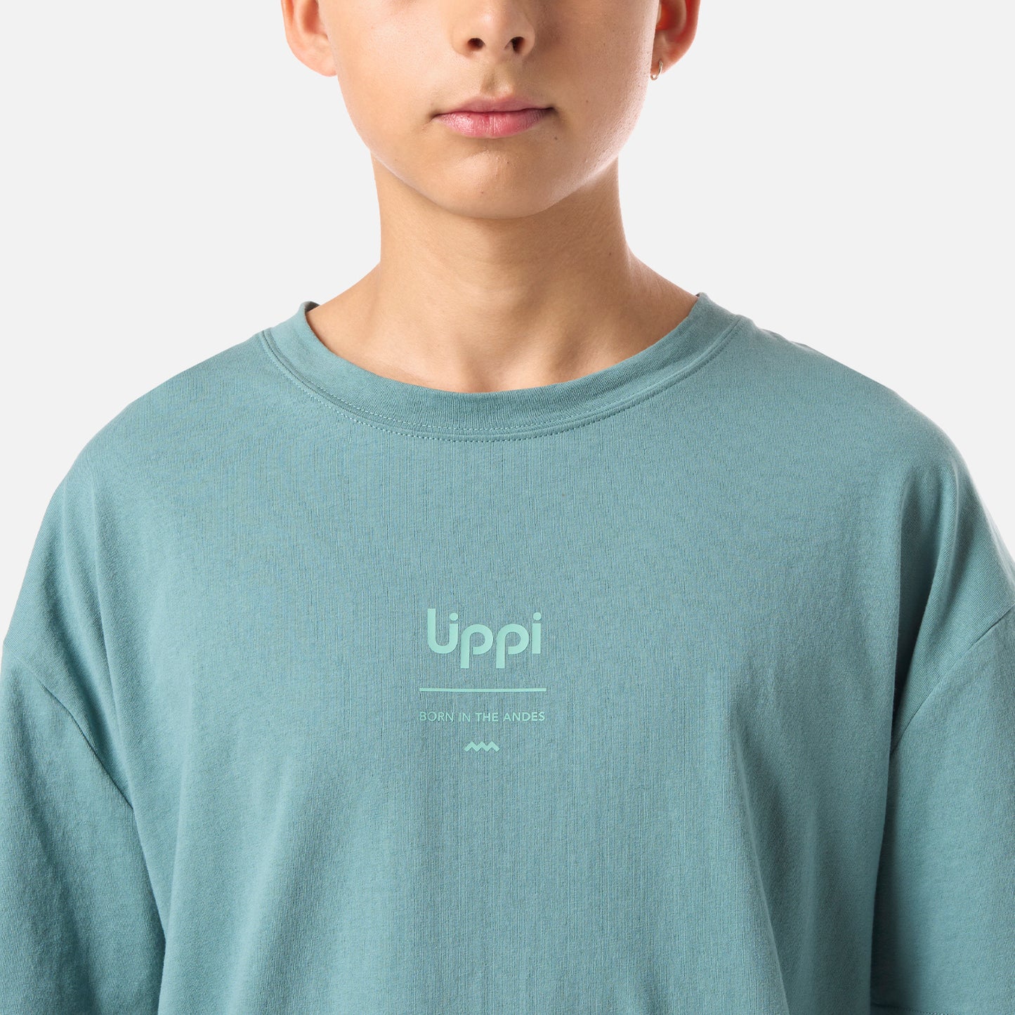 Polera Teen Boy Mountain Trip Oversize T-Shirt Turquesa Lippi