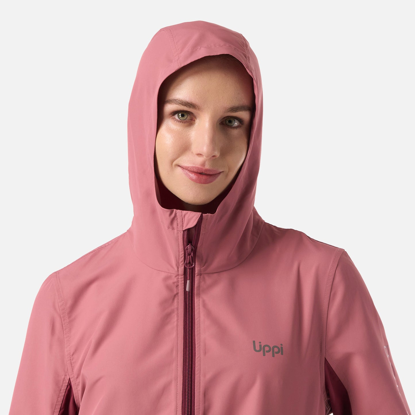 Chaqueta Mujer Nightfall Windbreaker 1/4 Zip Hoody Jacket Rosado Oscuro Lippi