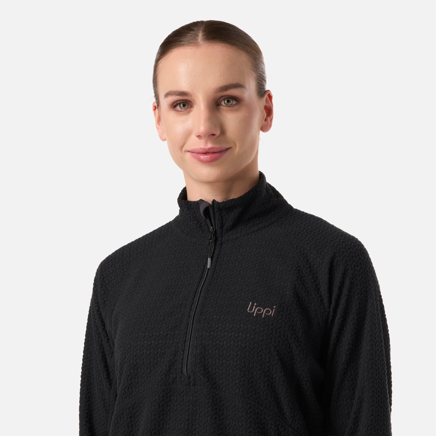 Polerón Mujer Jacaranda Nano-F 1/4 Zip Negro Lippi