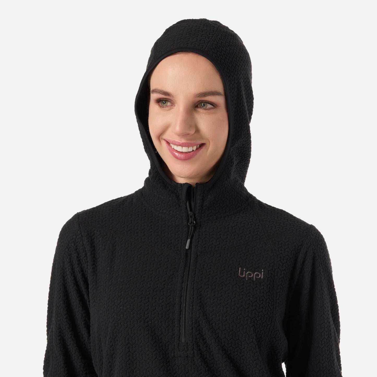 Polerón Mujer Jacaranda Nano-F 1/4 Zip Hoody Negro Lippi