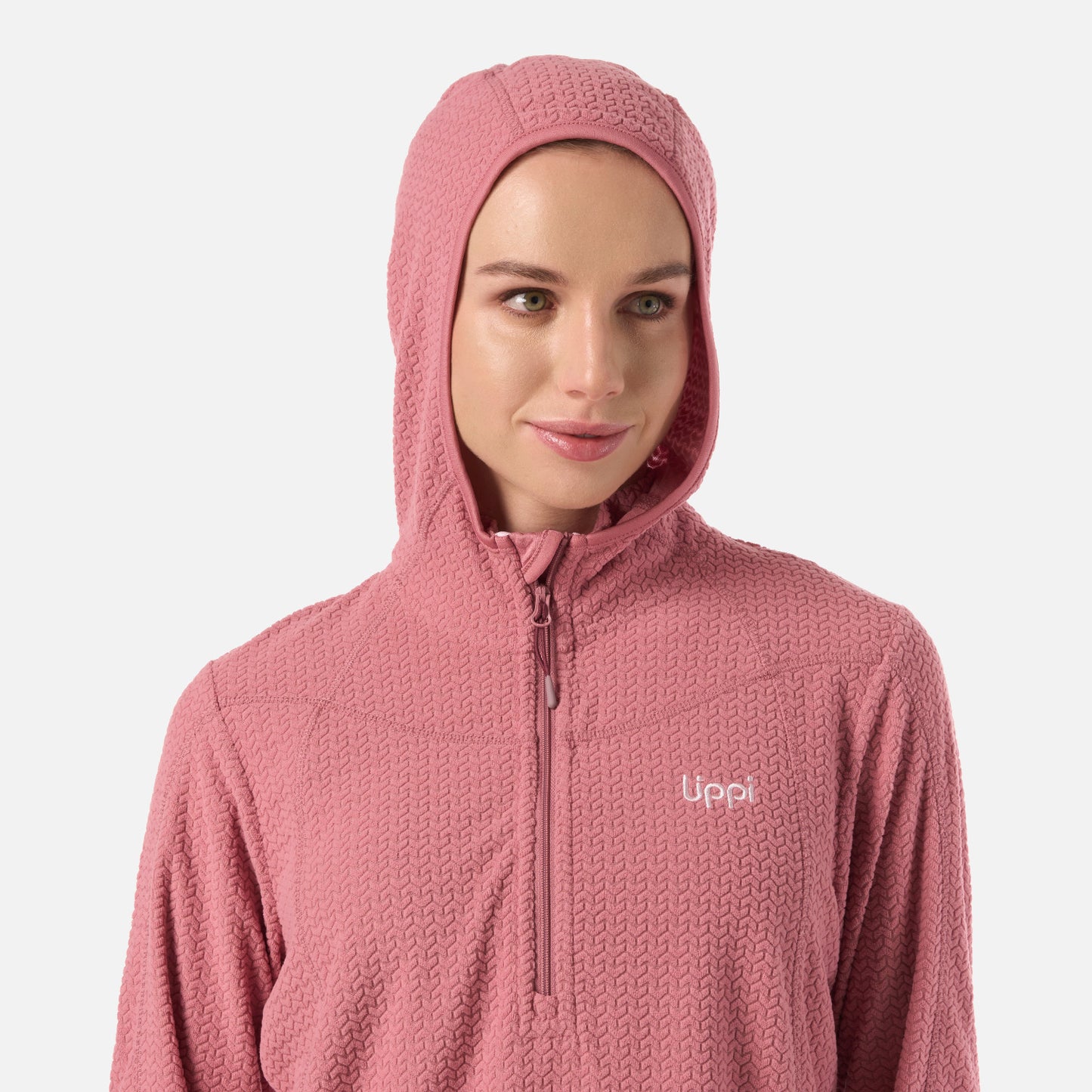 Polerón Mujer Jacaranda Nano-F 1/4 Zip Hoody Rosa Oscuro Lippi