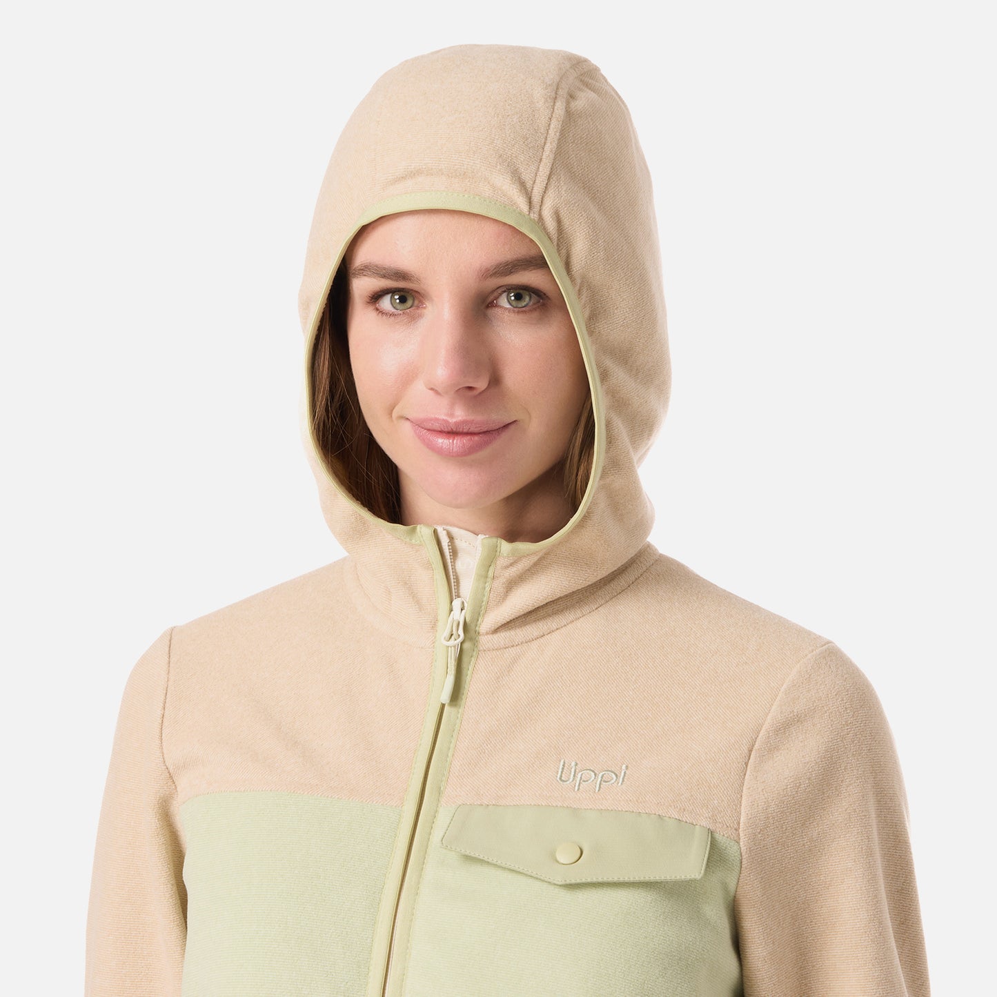 Polar Mujer Fireplace Full Zip Hoody Sweatshirt Crema Lippi