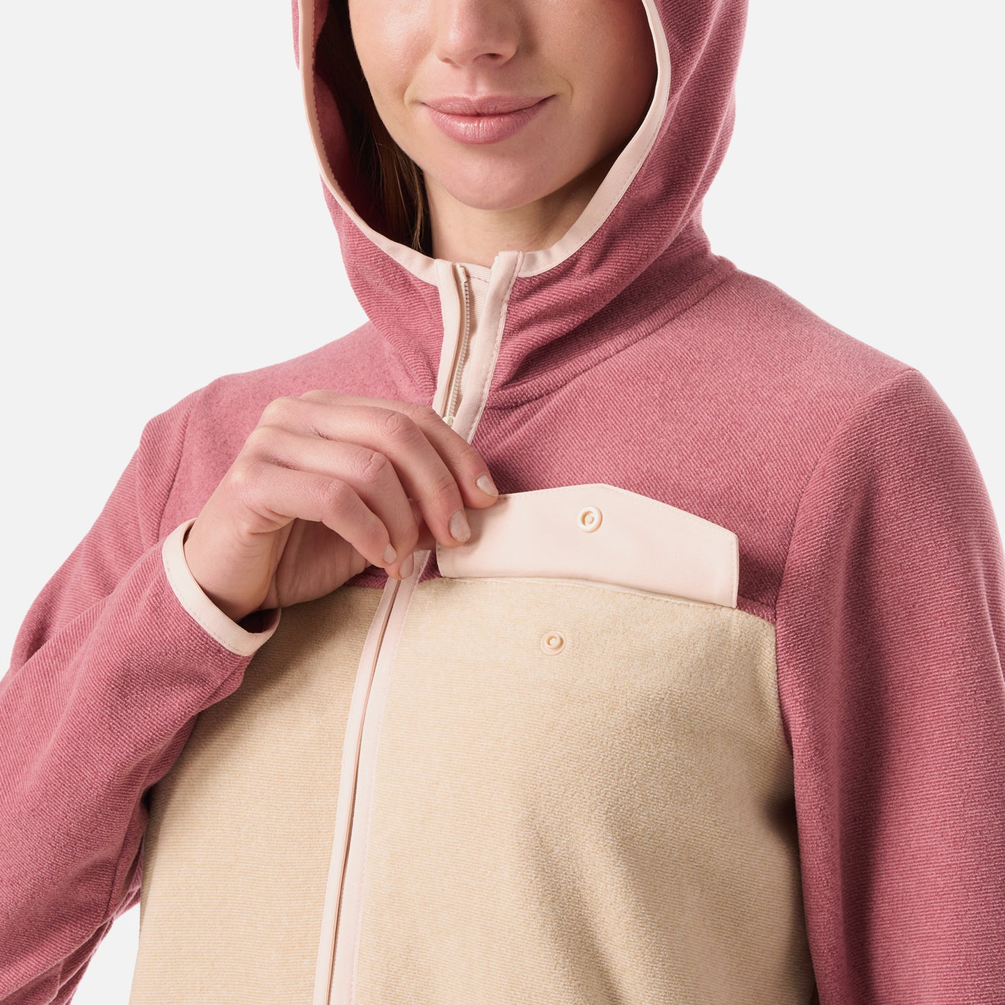 Polar Mujer Fireplace Full Zip Hoody Sweatshirt Rosa Oscuro Lippi