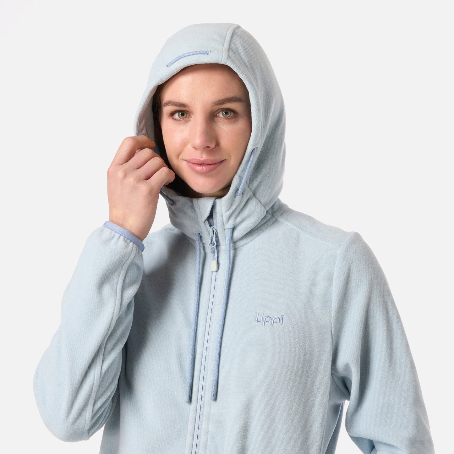 Polar Mujer Stripes Nano-F Full Zip Hoody Celeste Lippi