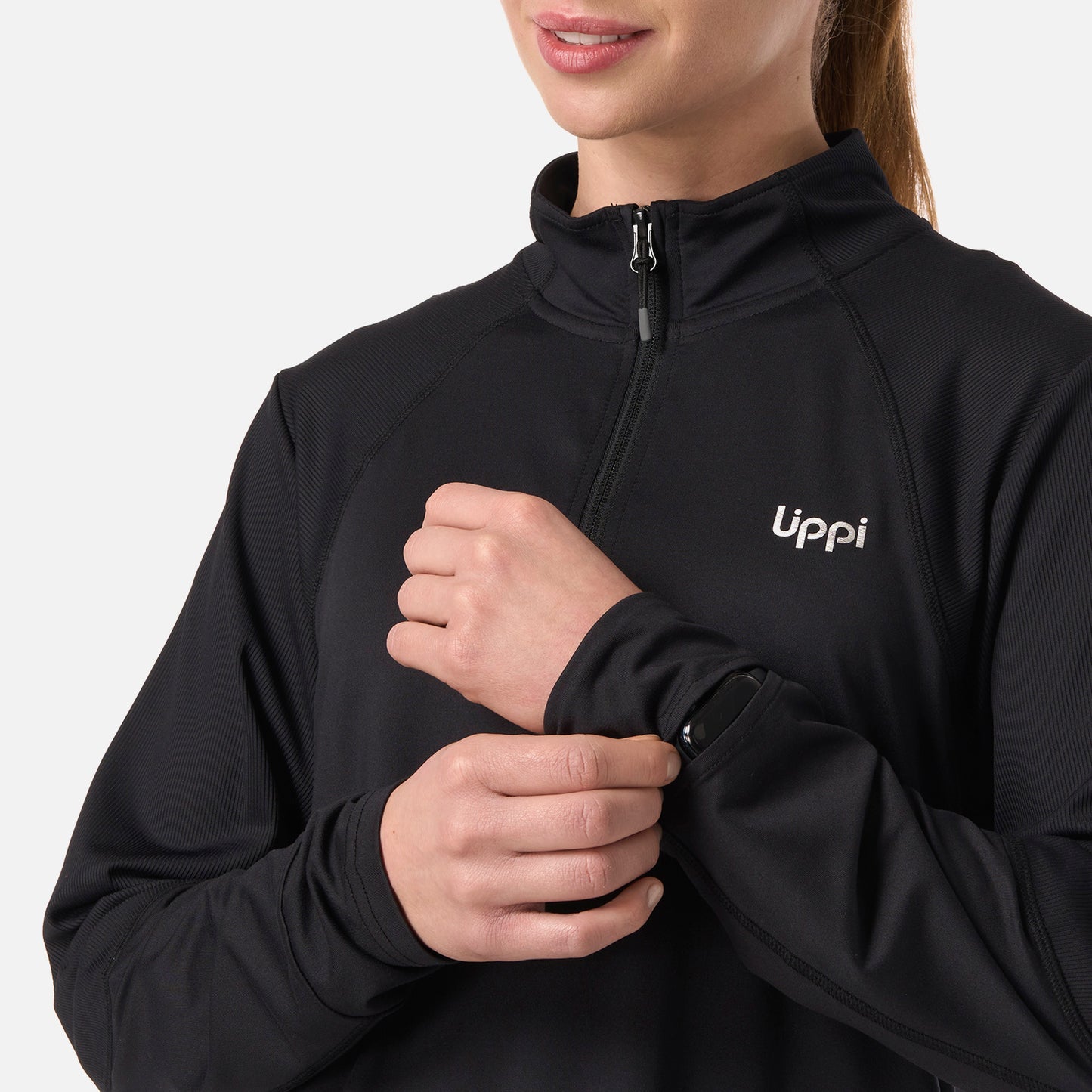 Polerón Mujer Puerto Trucco 1/4 Zip Negro Lippi