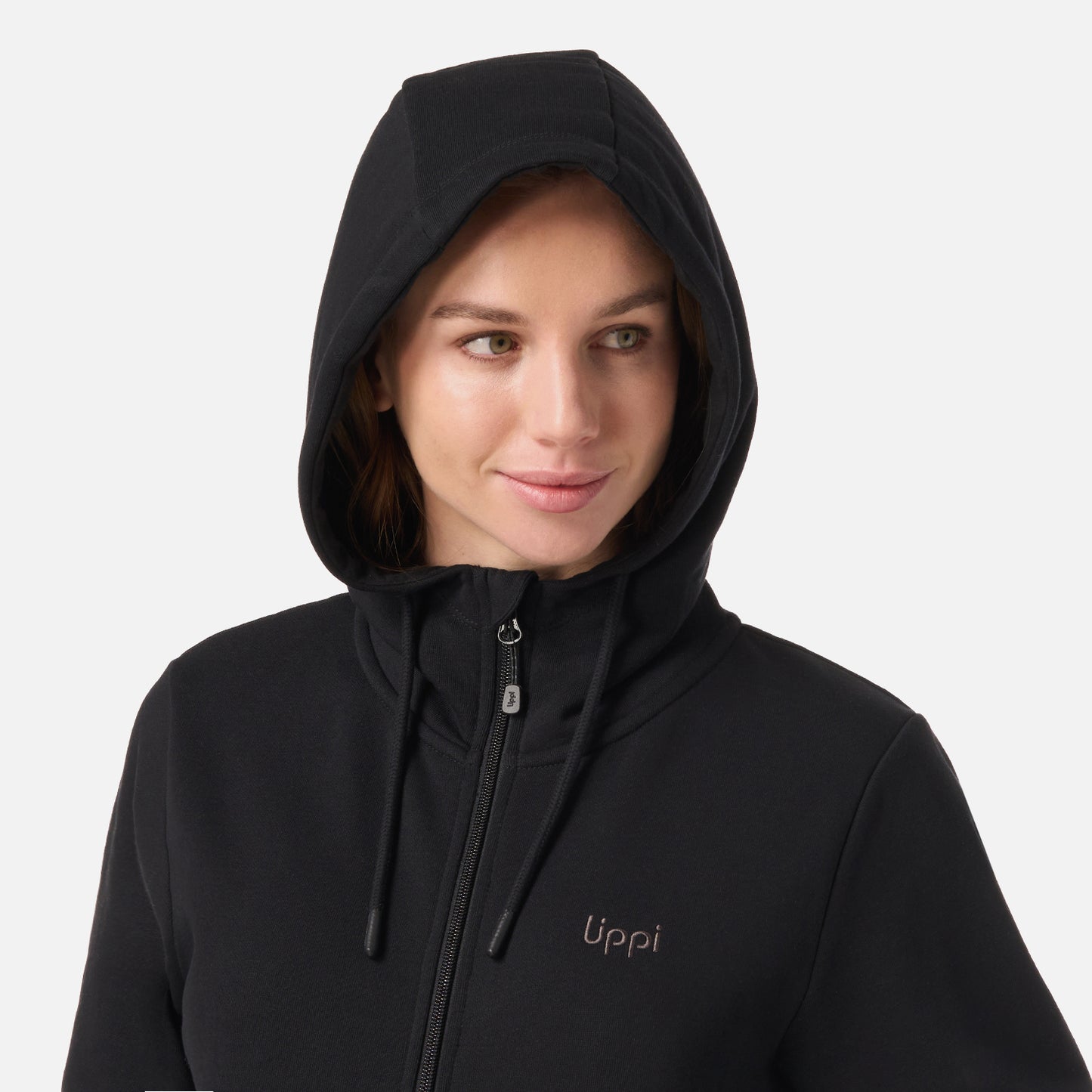 Polerón Mujer Ulmo Light Full Zip Hoody Sweatshirt Negro Lippi