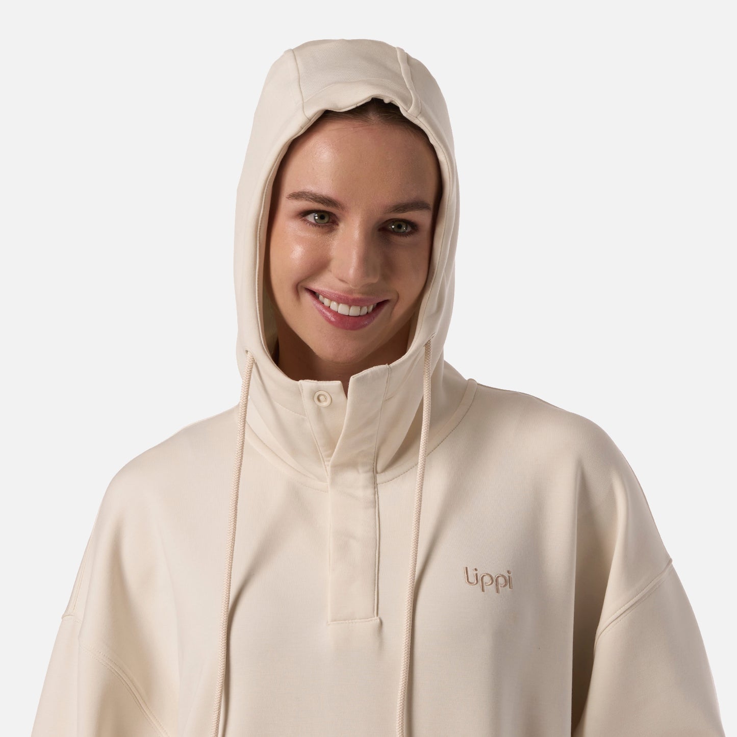 Polerón Mujer CityScape Hoody Sweatshirt Crema Lippi