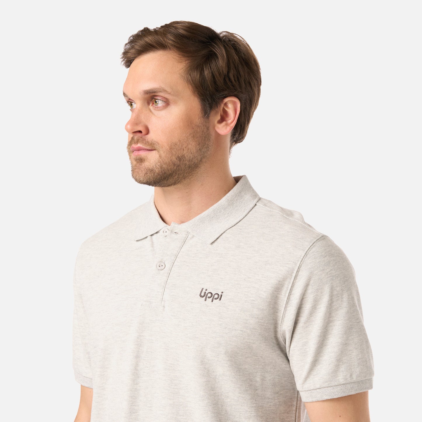 Polera Hombre First Class Elastic Polo Melange Gris Lippi