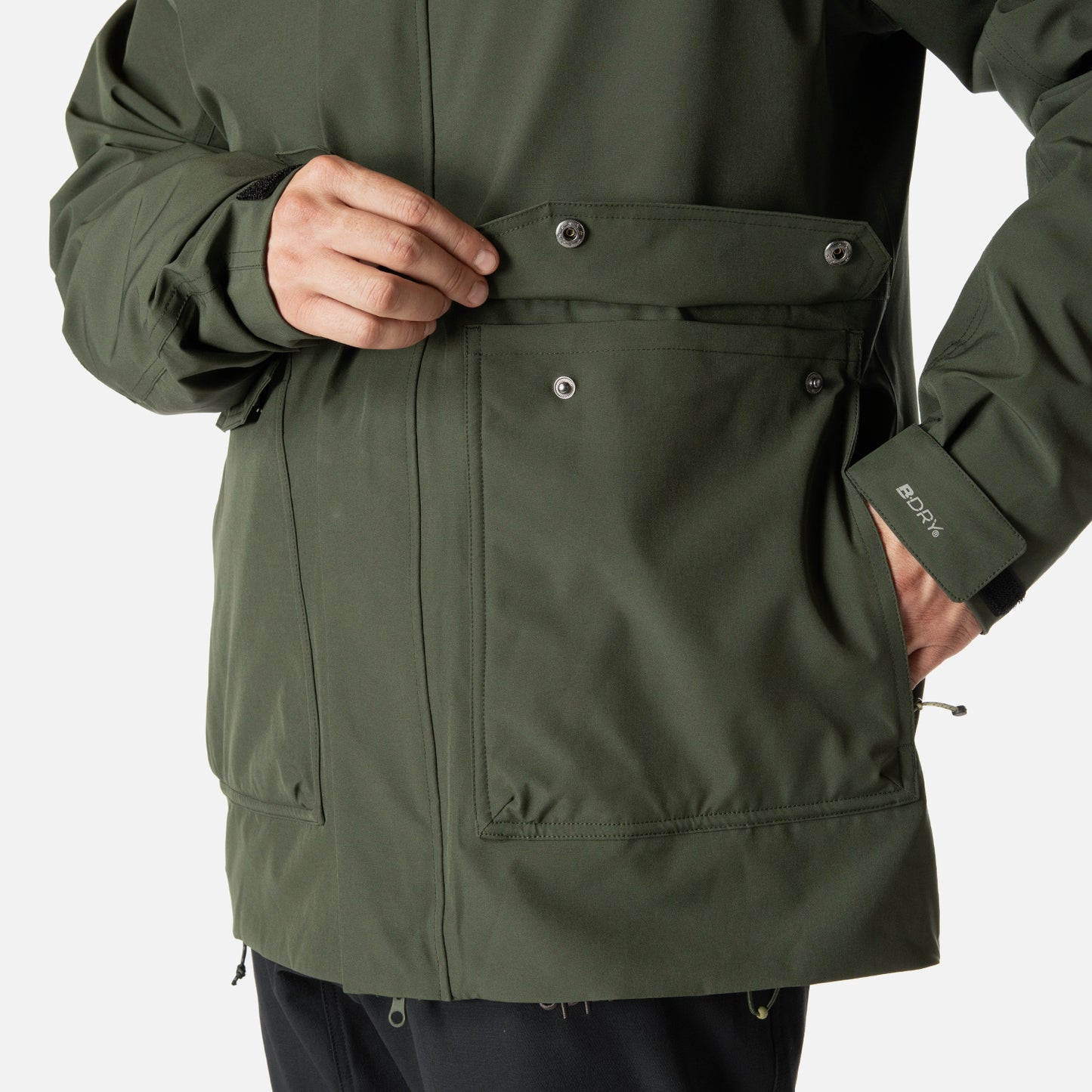 Chaqueta Hombre Hicken Fusion-3 B-Dry Hoody Jacket Verde Militar Lippi
