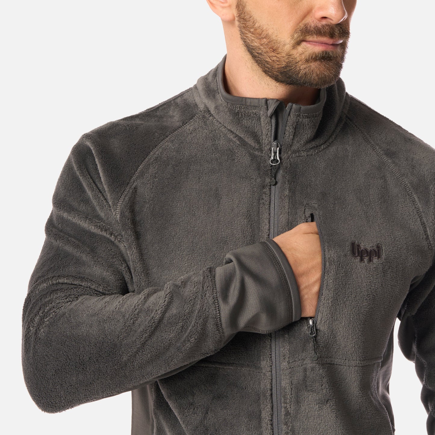 Polar Hombre Numan Shaggy-Pro Jacket Gris Medio Lippi