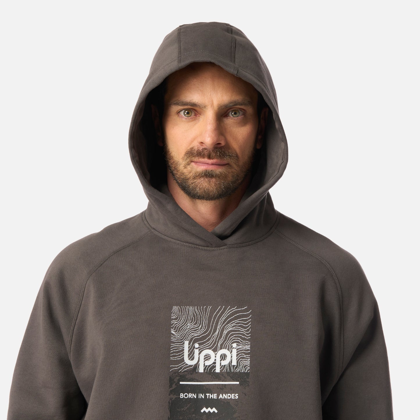 Polerón Hombre Insigne Hoody Sweatshirt Front Print Gris Medio Lippi