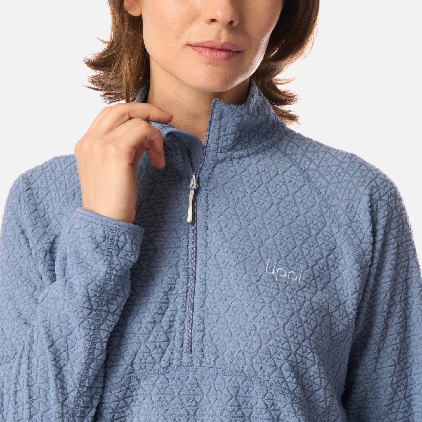 Polerón Mujer Jacaranda Nano-F 1/4 Zip Azul Piedra Lippi