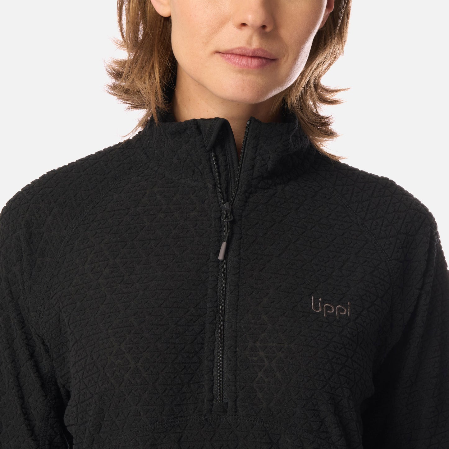 Polerón Mujer Jacaranda Nano-F 1/4 Zip Negro Lippi
