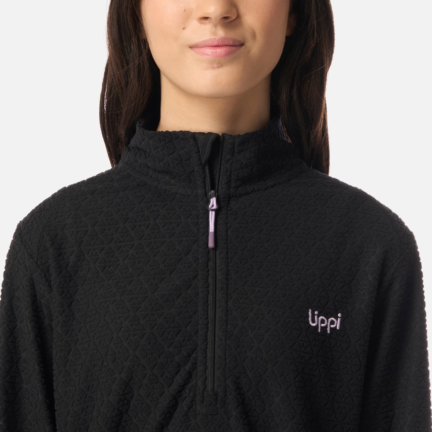 Polerón Teen Girl Mild Nano-F 1/4 Zip Negro Lippi