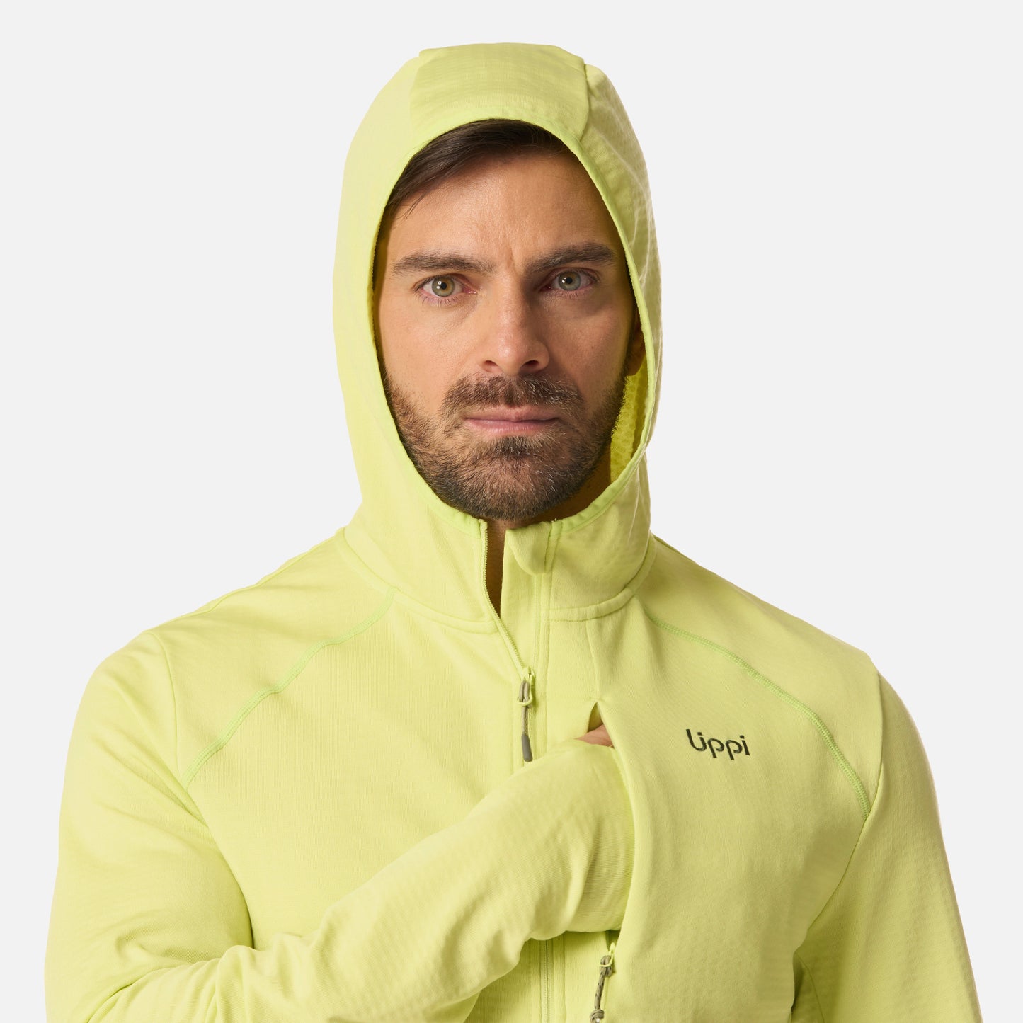 Polerón Hombre Viedma 1000 Nano-F 1/4 Zip Hoody Verde Lima Lippi