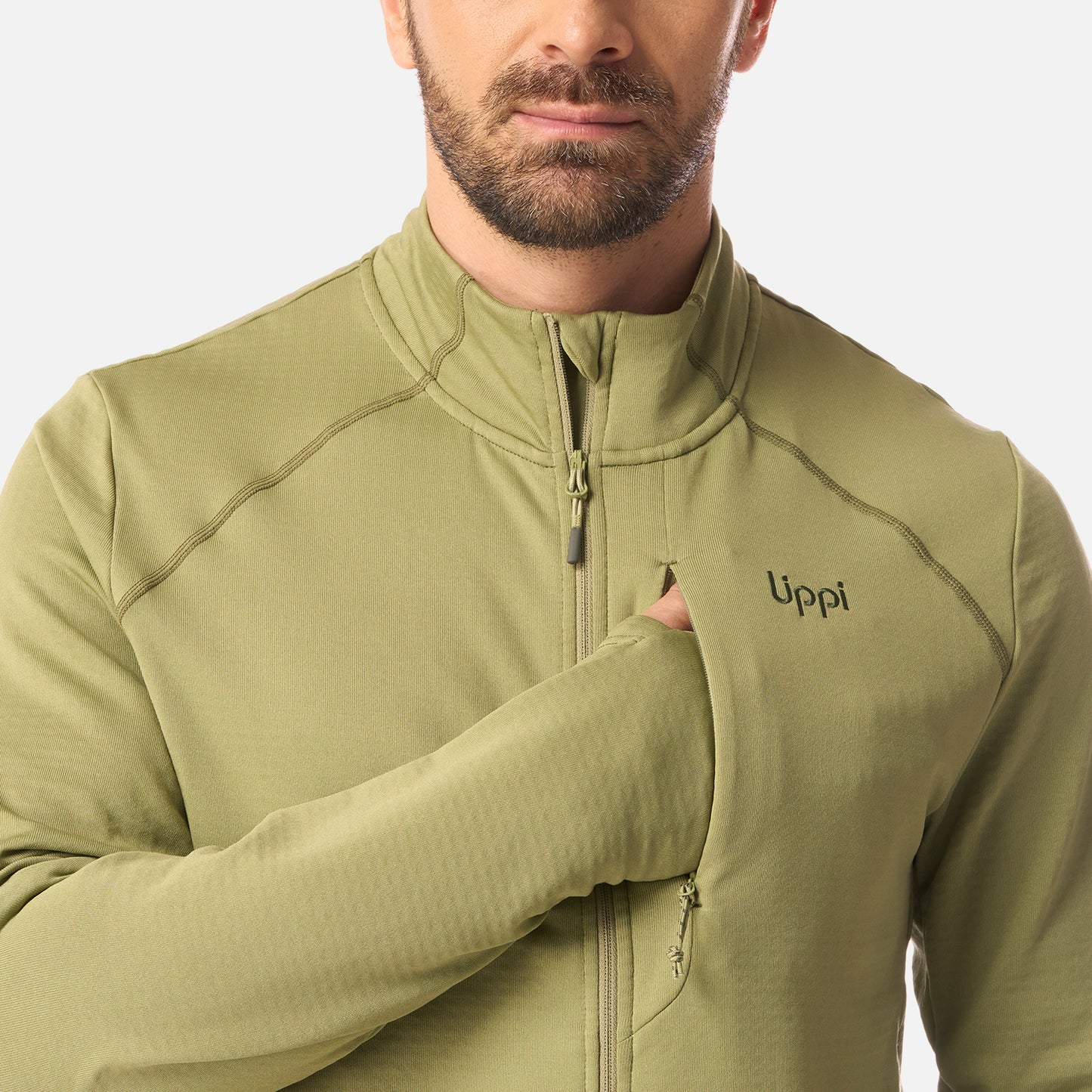 Polerón Hombre Viedma 1000 Nano-F Full Zip Verde Lippi