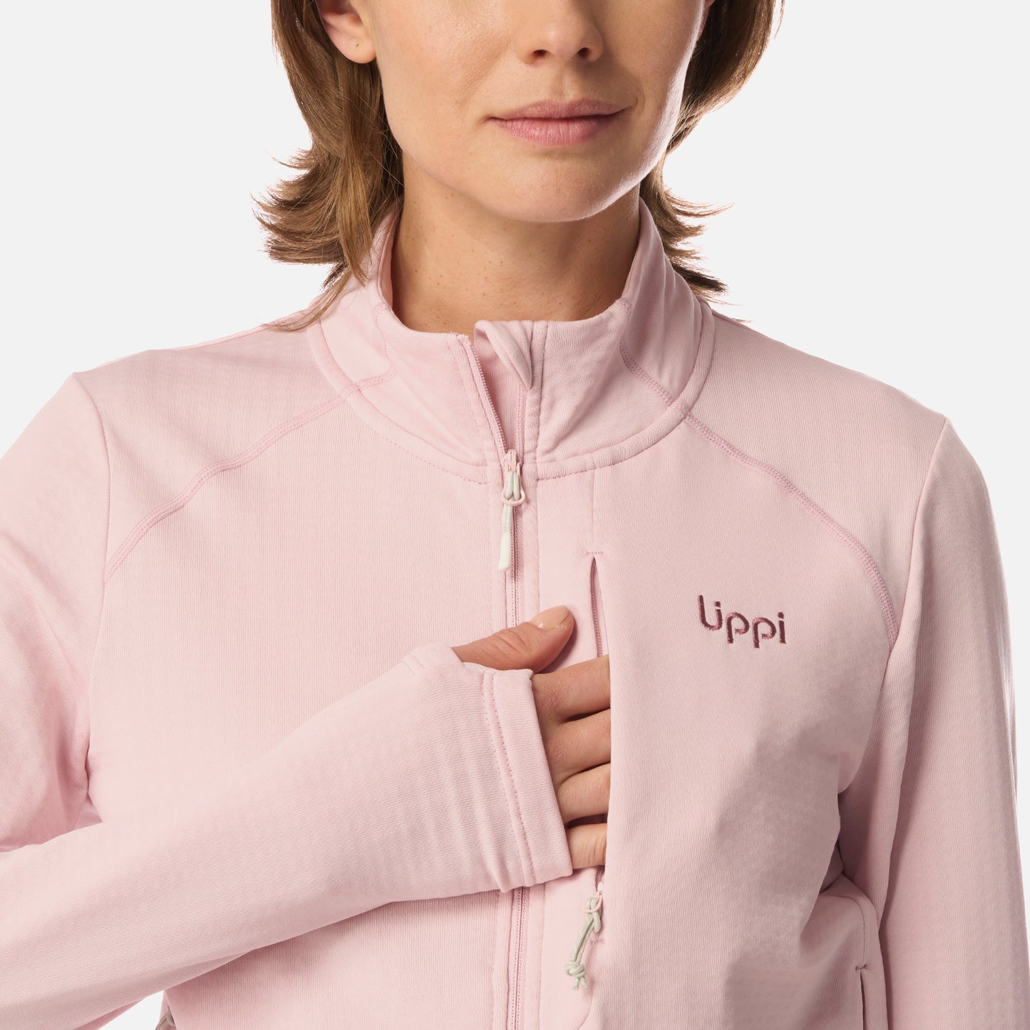 Polerón Mujer Viedma 1000 Nano-F Full Zip Rosa Claro Lippi