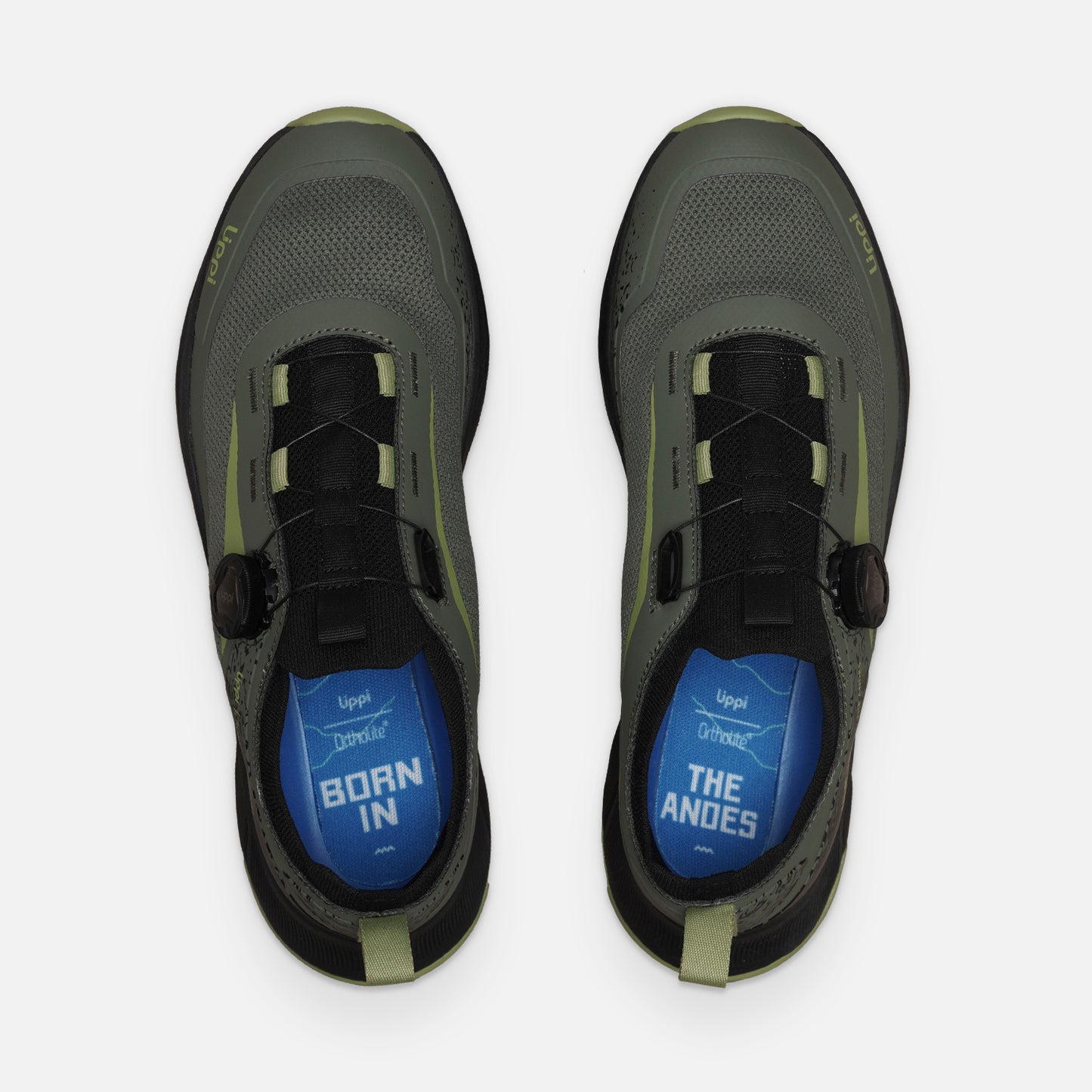 Zapatilla Hombre Light Knit Twist Negro / Verde Lippi