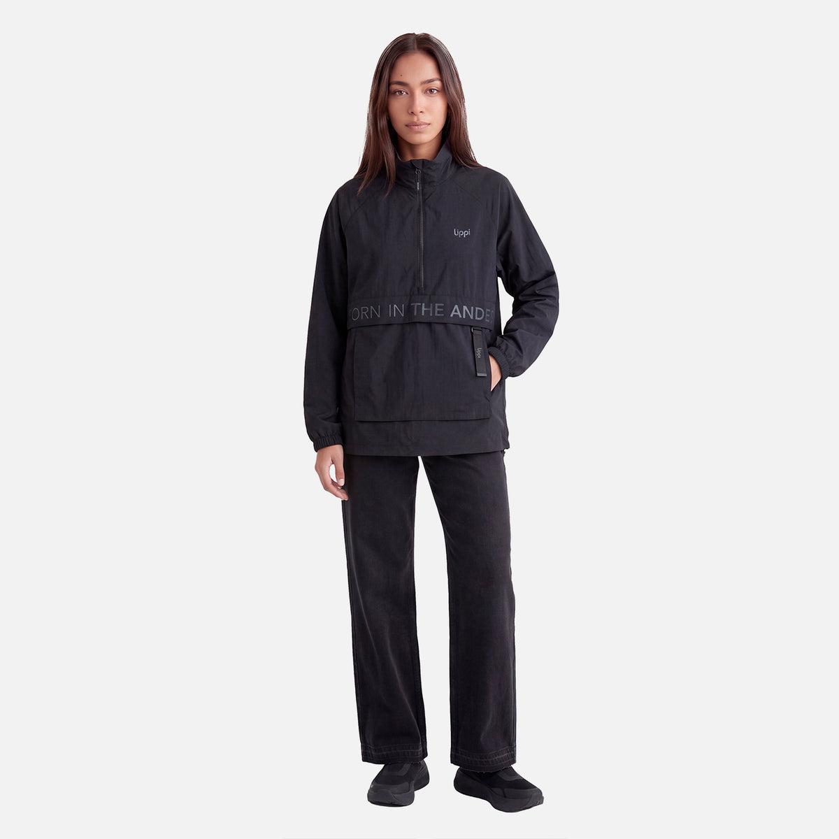 Chaqueta Mujer WindCity WindBreaker 1/4 Zip Jacket Negro Lippi