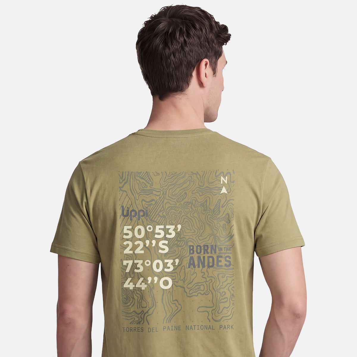 Polera Hombre Ulmo Back Print T-Shirt Verde Lippi