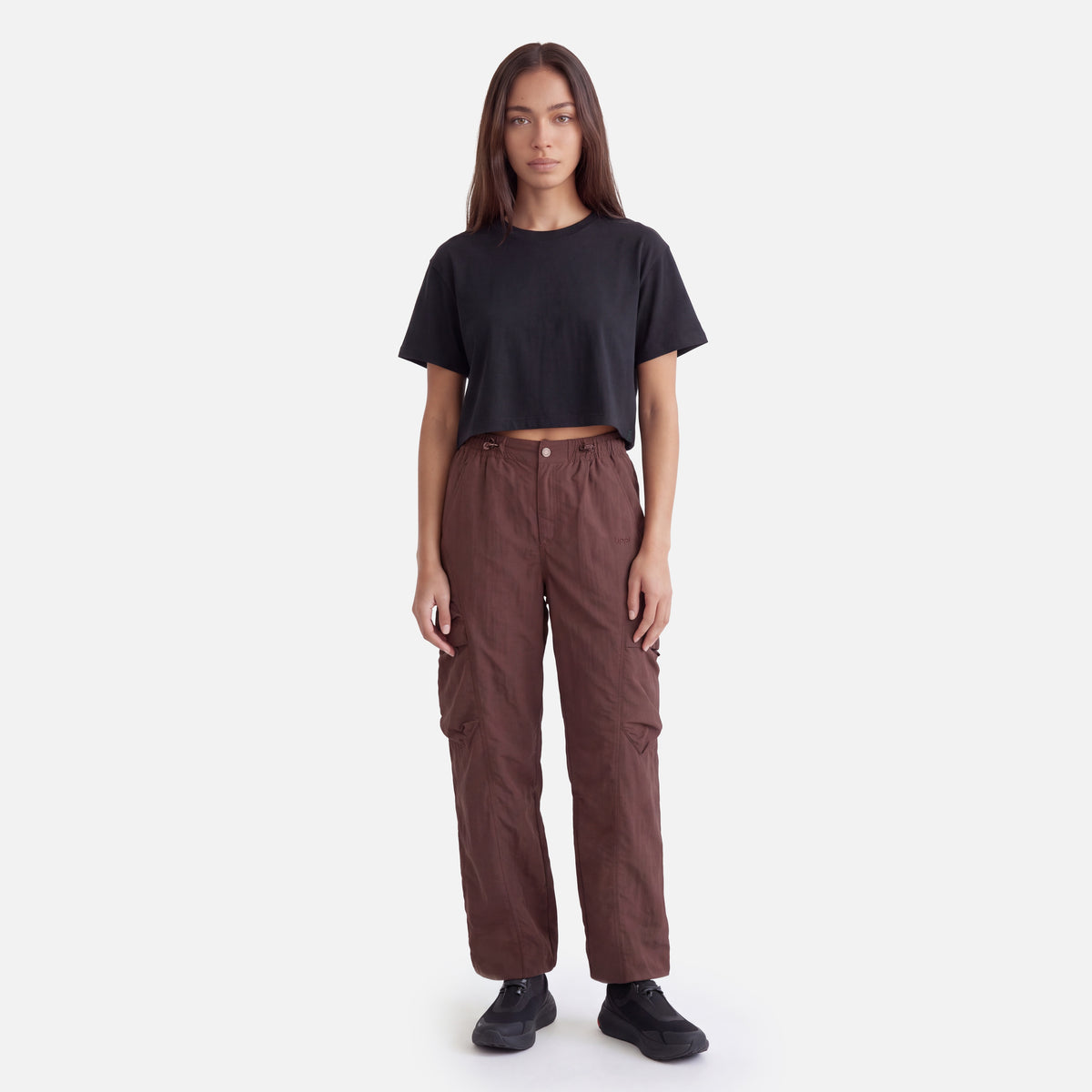 Polera Mujer Endura Crop T-Shirt Negro  Lippi