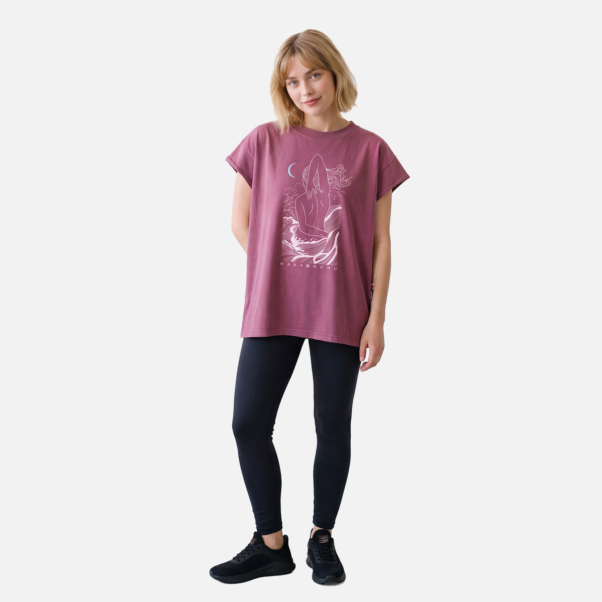 Polera Mujer Garza Burdeo Haka Honu