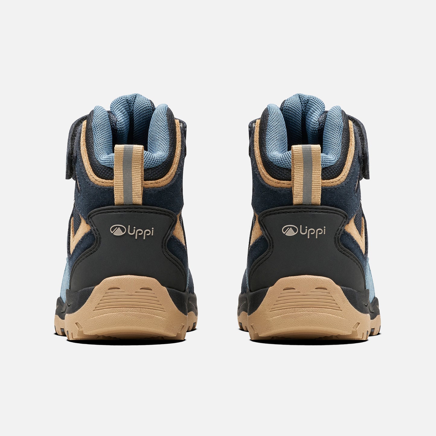 Botín Hombre Puelo Cs Hi Velcro Azul Piedra / Taupe Lippi