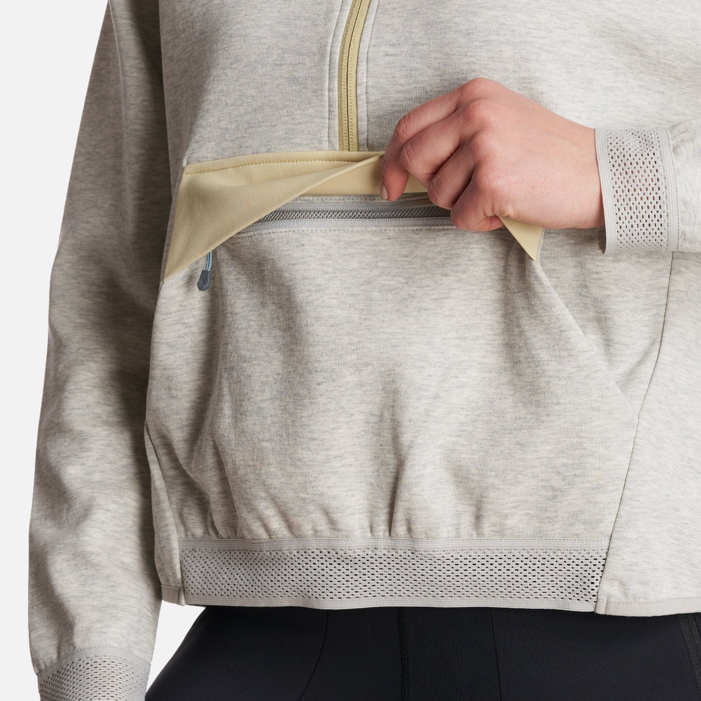 Poleron Mujer  DownStreet 1/4 Zip Sweatshirt Melange Gris Lippi