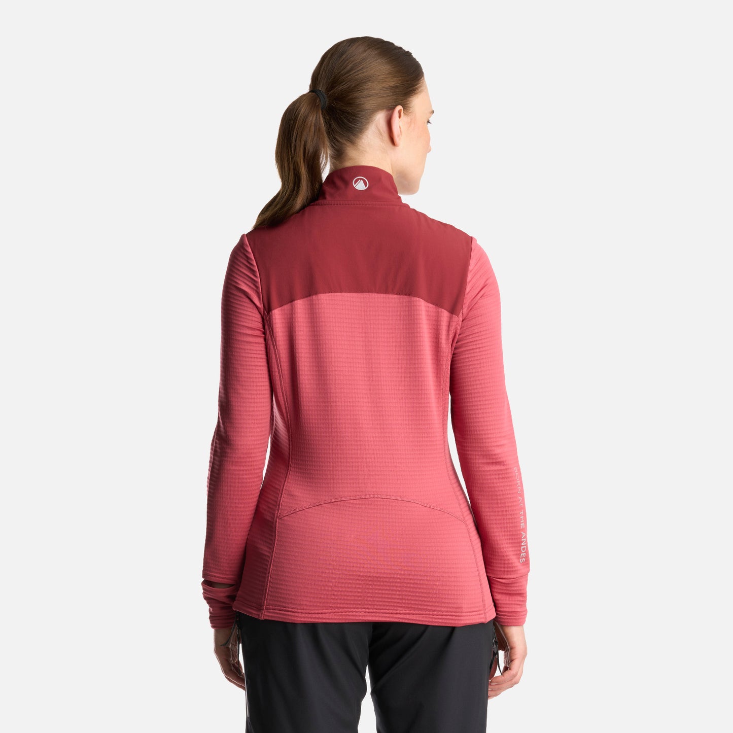 Poleron Mujer Karova Nano F 1/4 Zip Rosa Oscuro Lippi