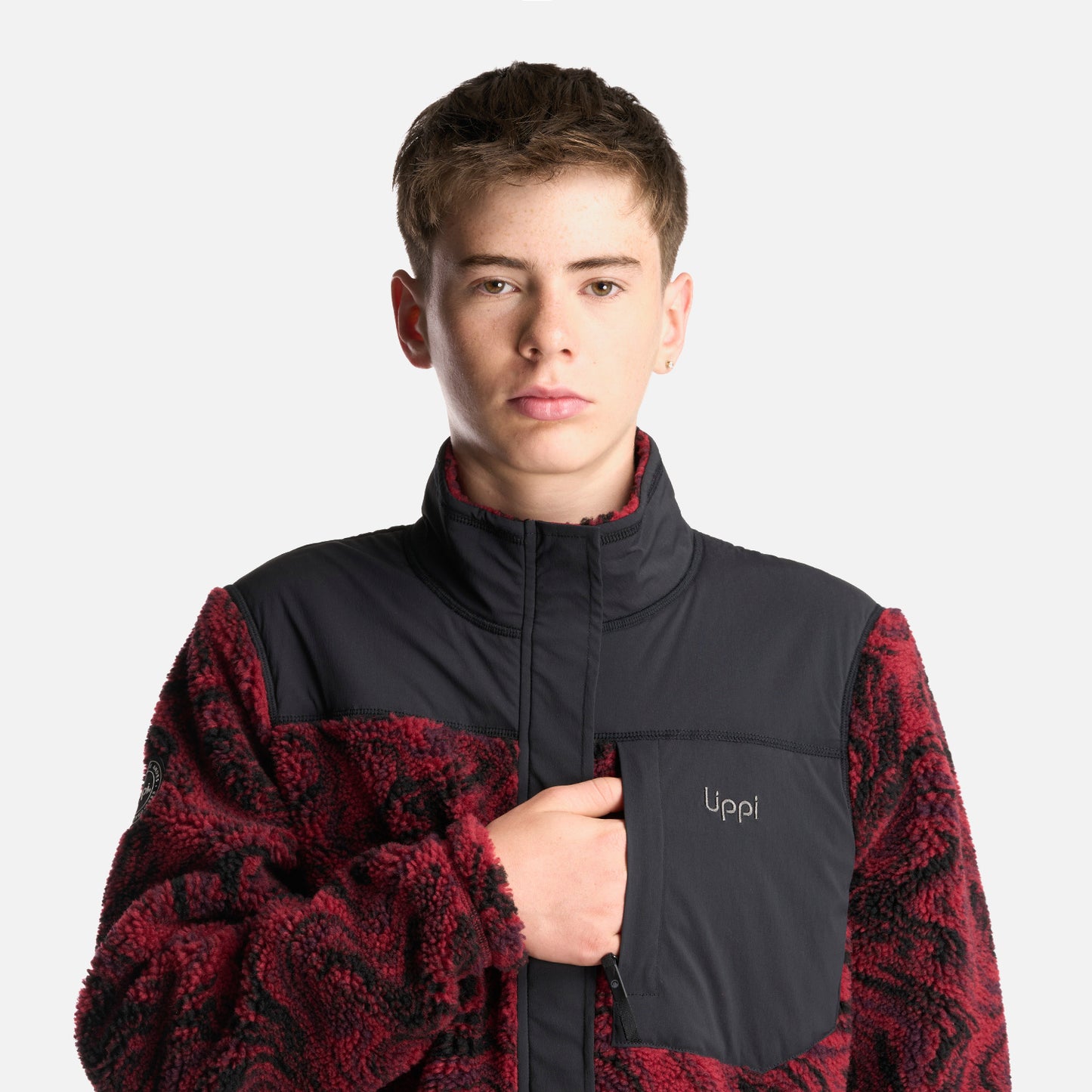 Chaqueta Teen Boy Glaciar Sherpa-Pro Jacket Print Burdeo Lippi