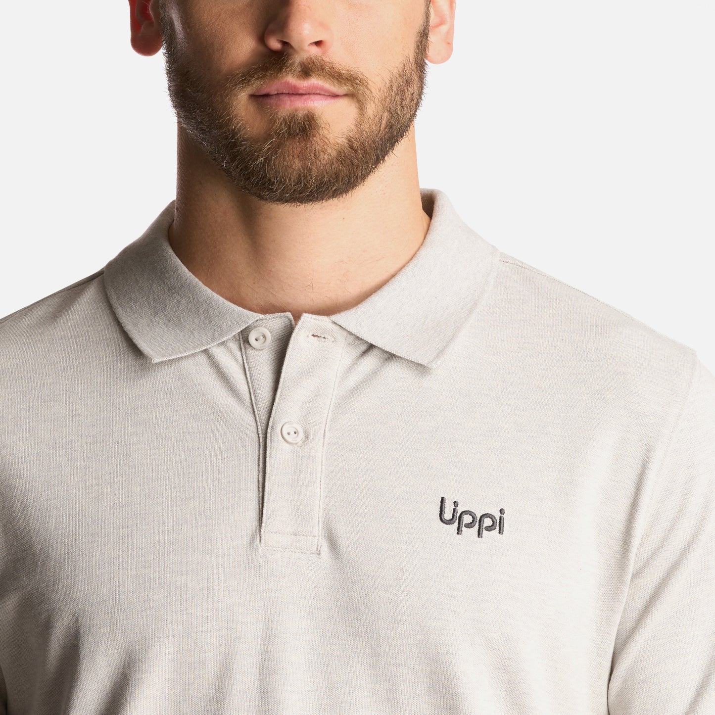 Polera Hombre First Class Elastic Polo Melange Gris Claro Lippi