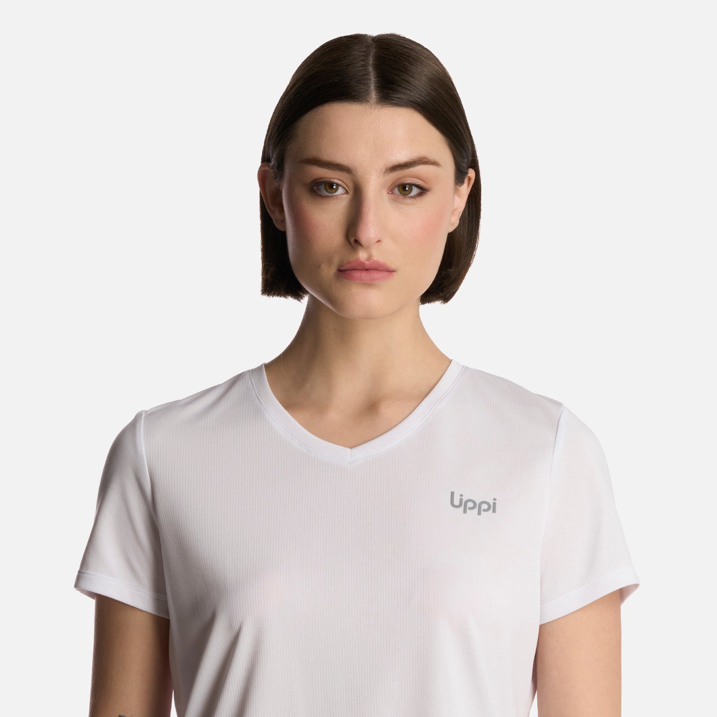 Polera Mujer Core V-Neck Q-Dry T-Shirt Blanco Lippi