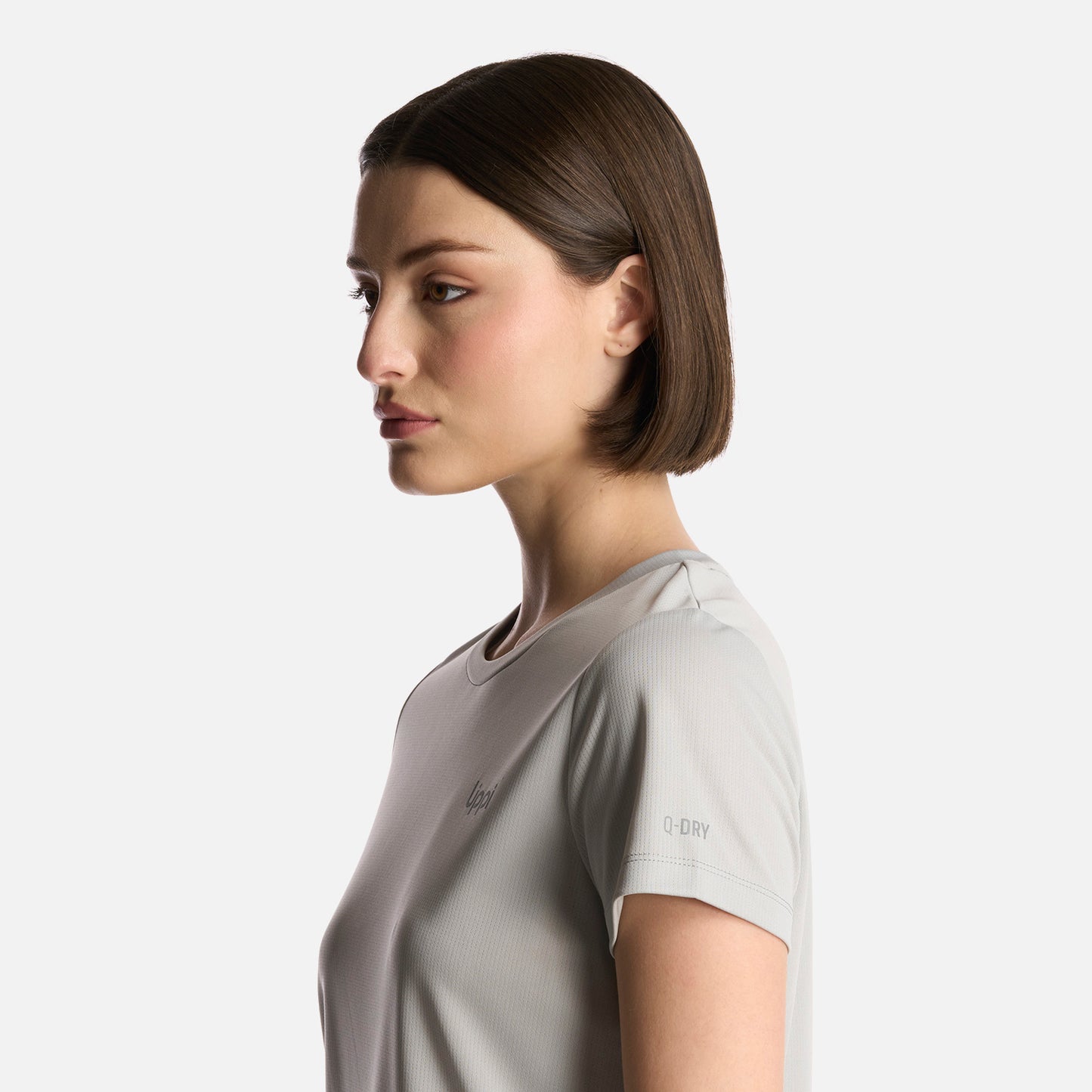 Polera Mujer Core Q-Dry T-Shirt Gris Claro Lippi