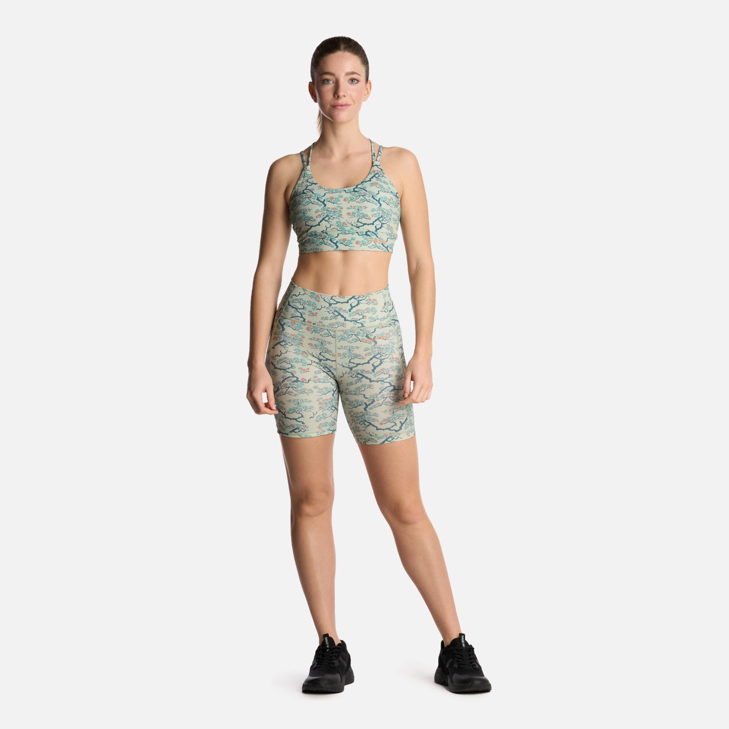 Calza Mujer Coihue Biker Print Menta Haka Honu