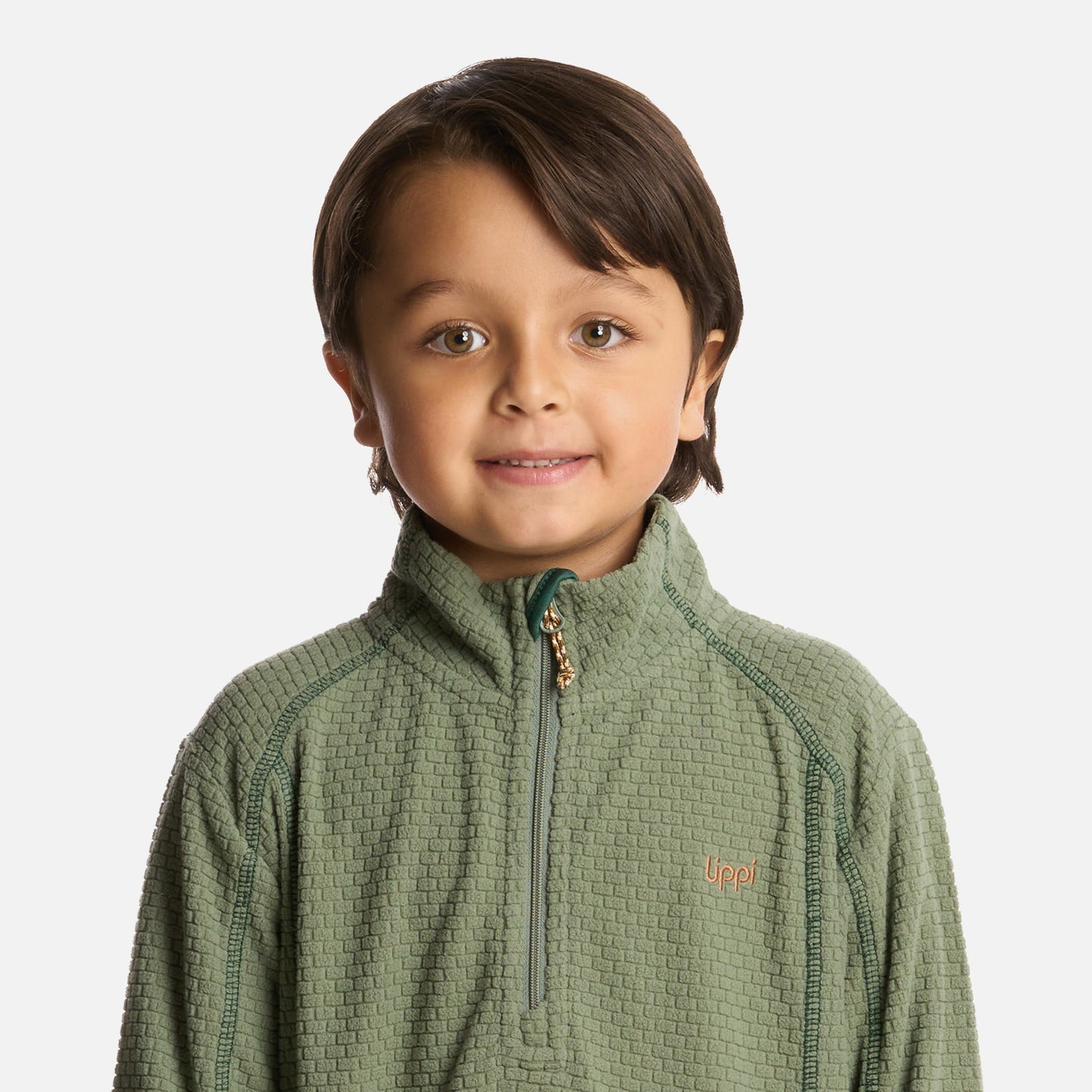 Polerón Niño Saltamontes Nano-F 14 Zip Jade Oscuro Lippi