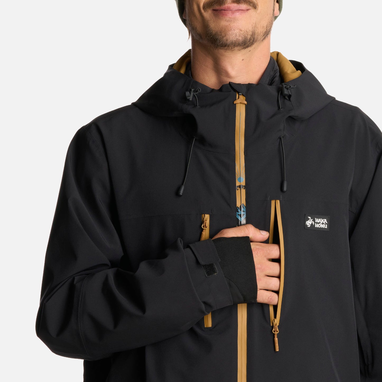 Chaqueta Hombre Viento Blanco Negro Haka Honu