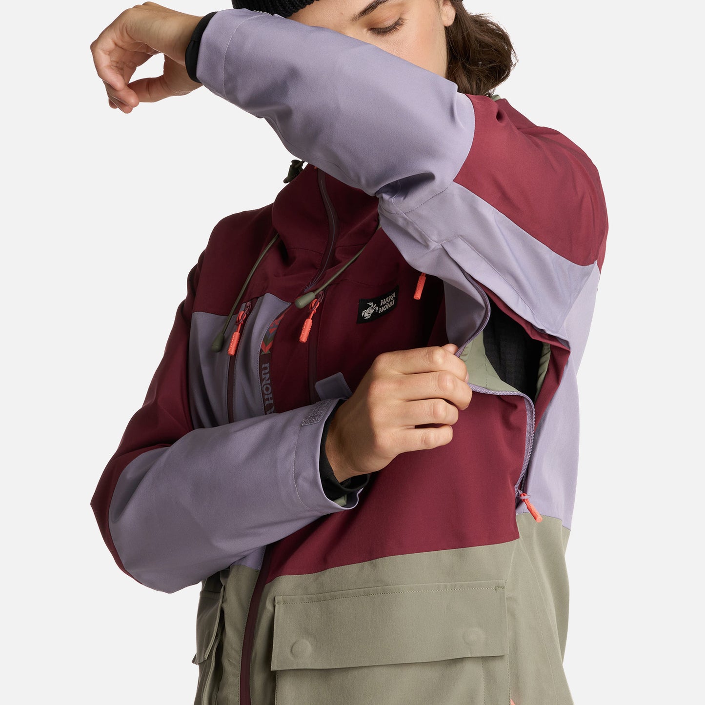 Chaqueta Mujer Viento Blanco Burdeo Haka Honu