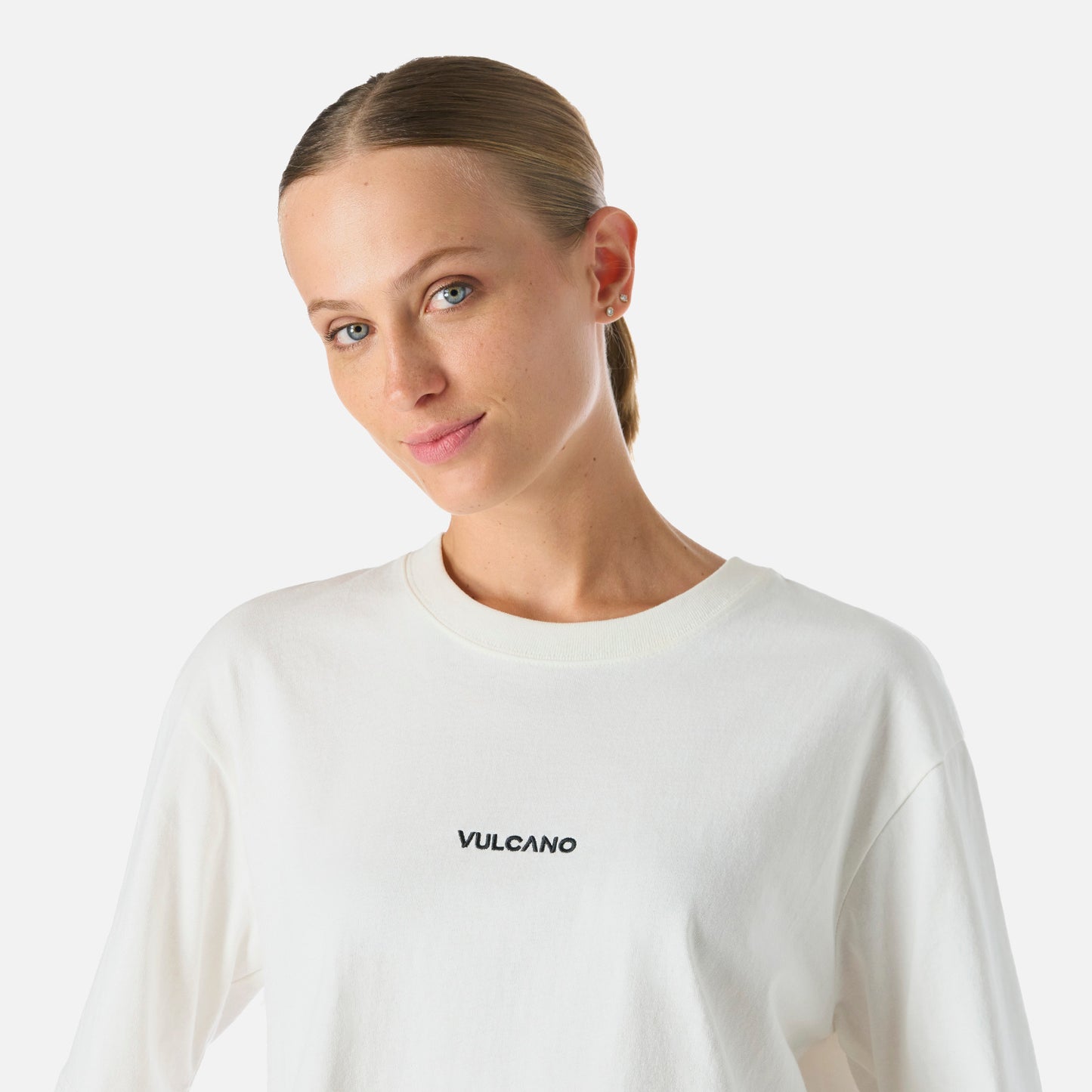 Polera Mujer Cool Down Crop T-Shirt Blanco Vulcano