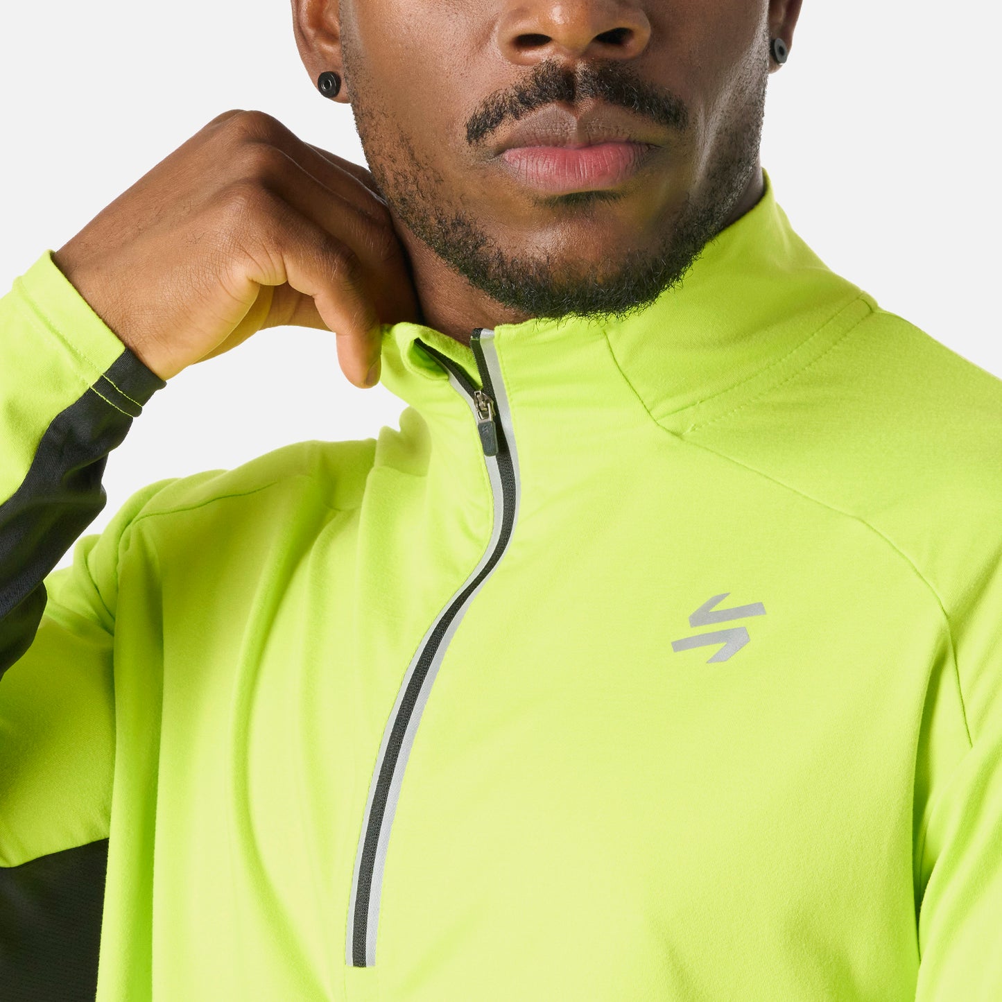 Polerón Hombre Tempo 1/4 Zip Midlayer Verde Lima Vulcano