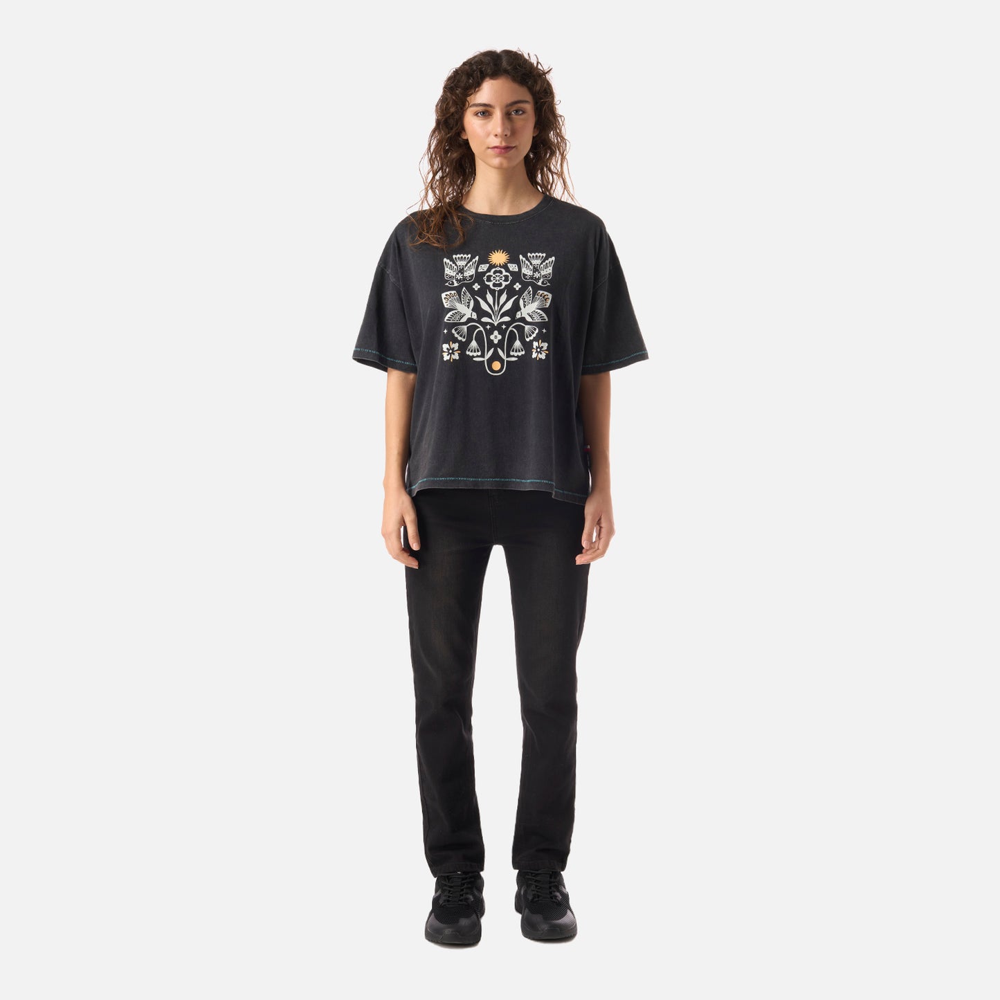 Polera Mujer Gorrion Negro Haka Honu