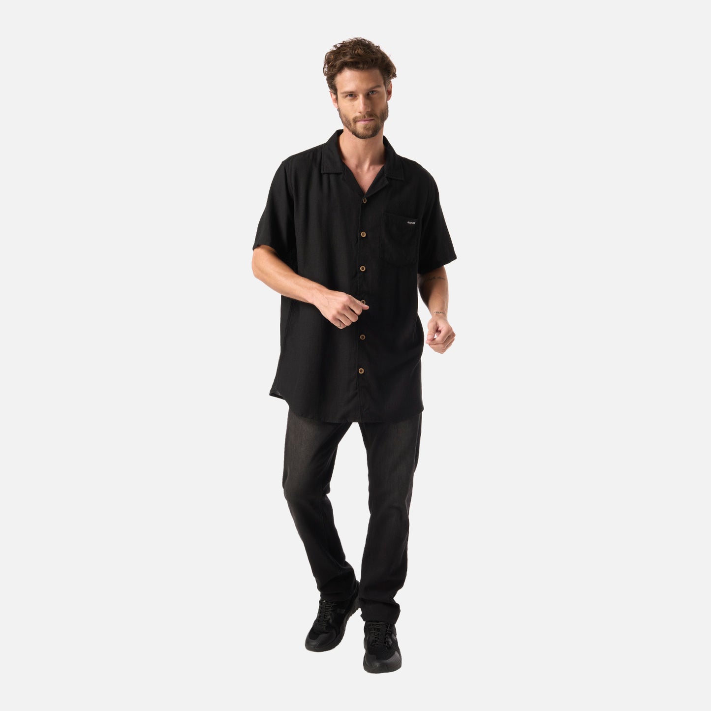 Camisa Hombre Linaje Negro Haka Honu